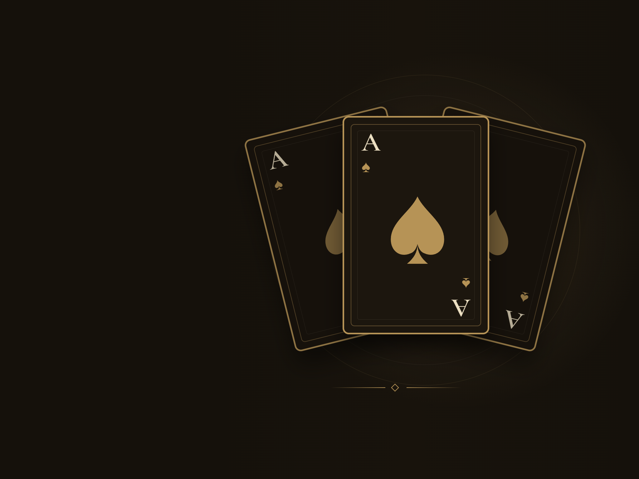 Three black-and-gold aces of spades